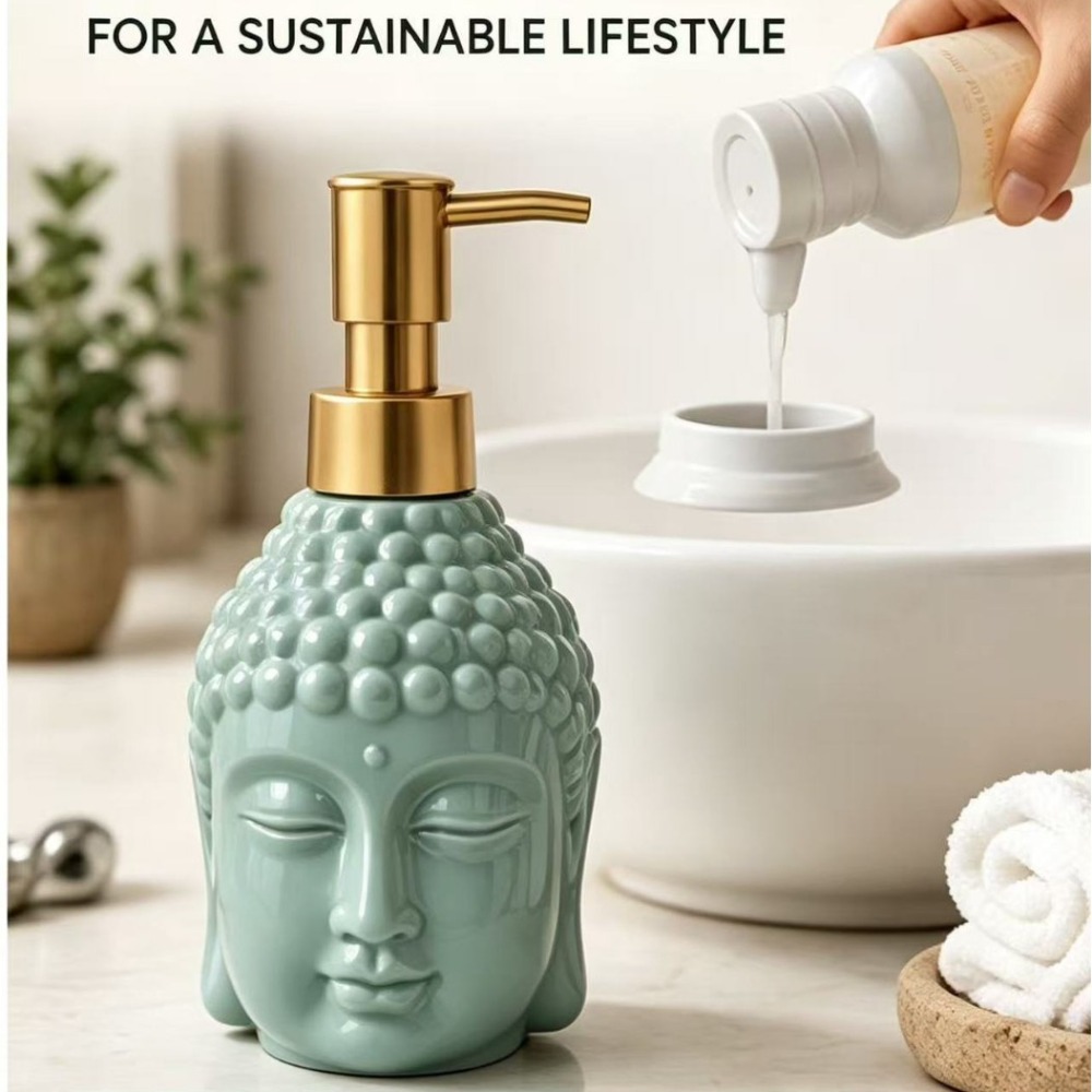 Soap Making Jar - موزع صابون سيراميك على شكل رأس