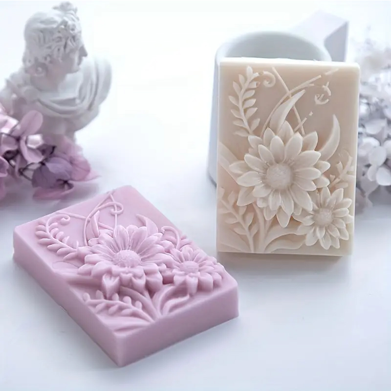 Soap Making Chemical - ثلاثية الأبعاد زهرة مربع الصابون قالب
