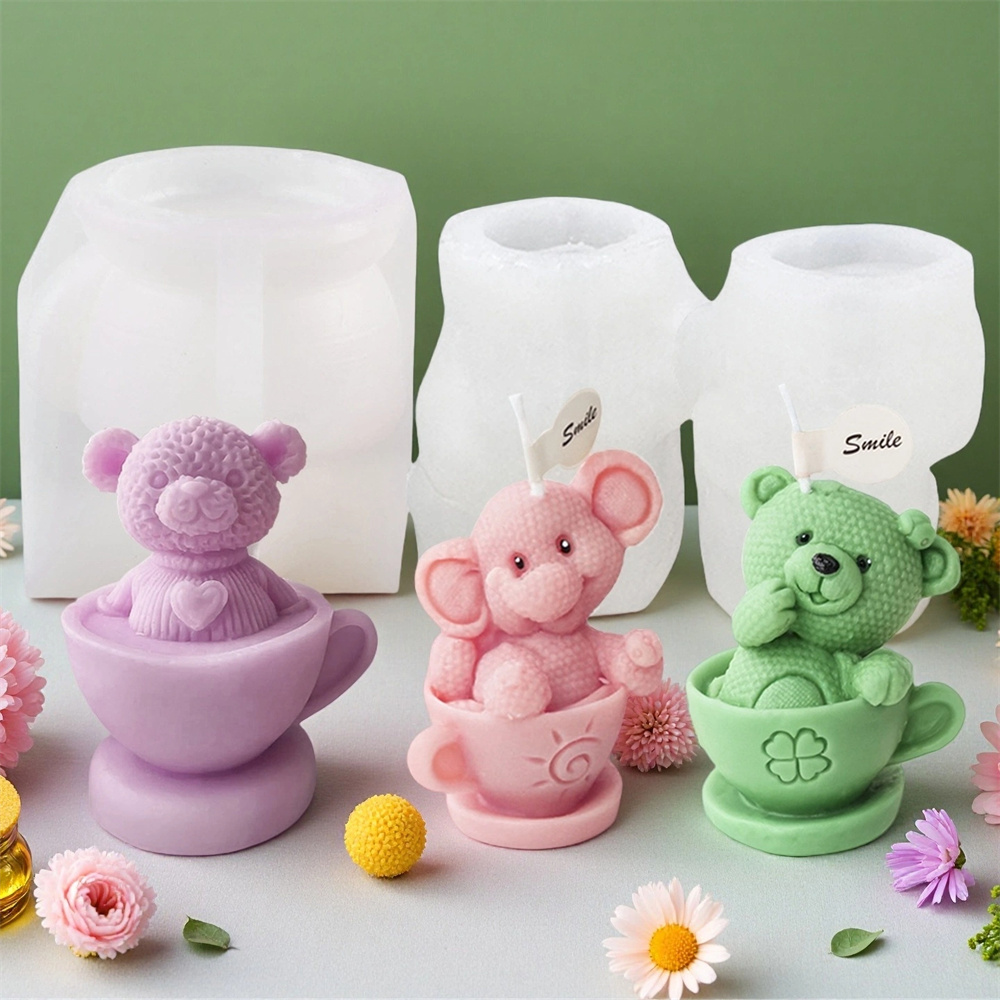 Soap Making Jar - دمية دب في كوب قالب من