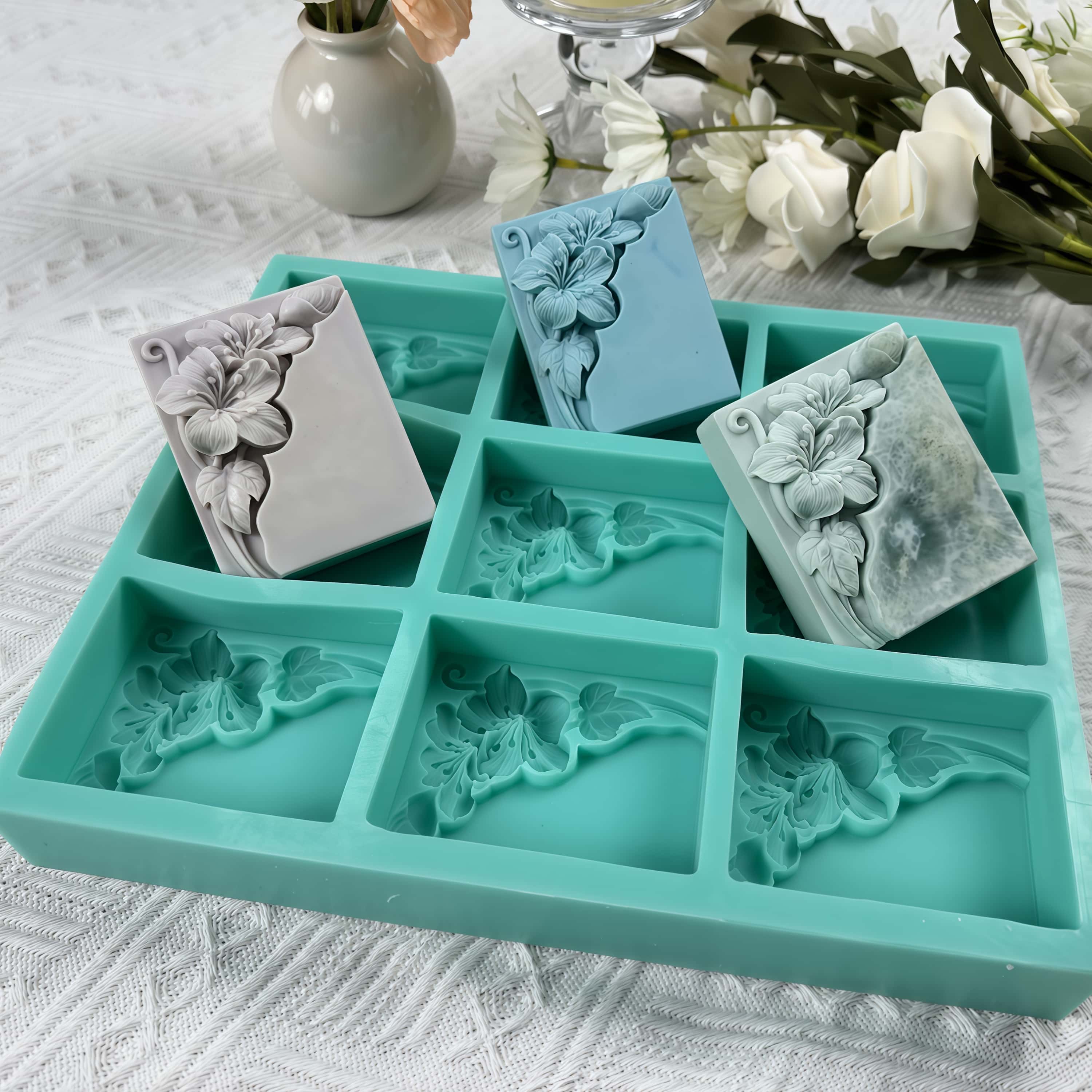 9 تجاويف قالب صابون زهرة التنغ - مراجعة Soap Making Formula وسعره